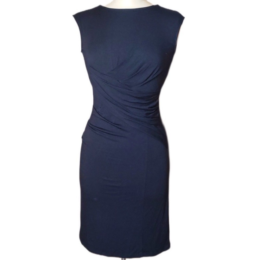 Kut From The Kloth Black Wrap Front Midi Dress 10‎ Made In The USA Preppy Classy